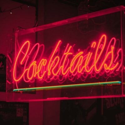 Cocktails Neon Signage for Serving Alcohol bar