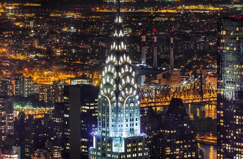 The Chrysler building in New York City
