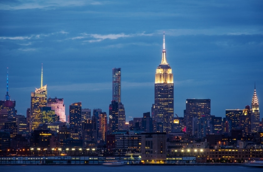New York City skyline at night