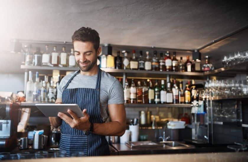 server study for his RAMP Bartending license for RAMP certification