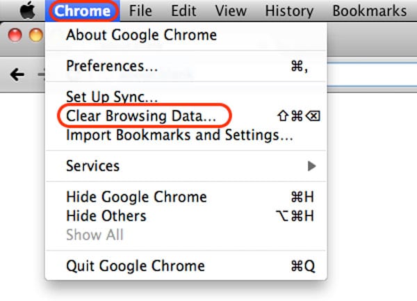 Google Chrome web browser settings on MacOS computer
