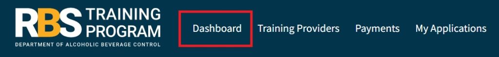 RBS Training Program portal dashboard