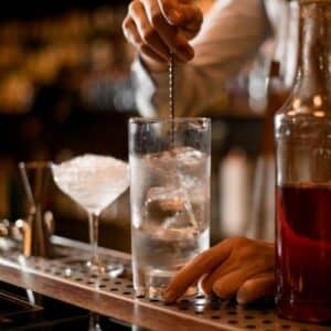cocktail being stirred