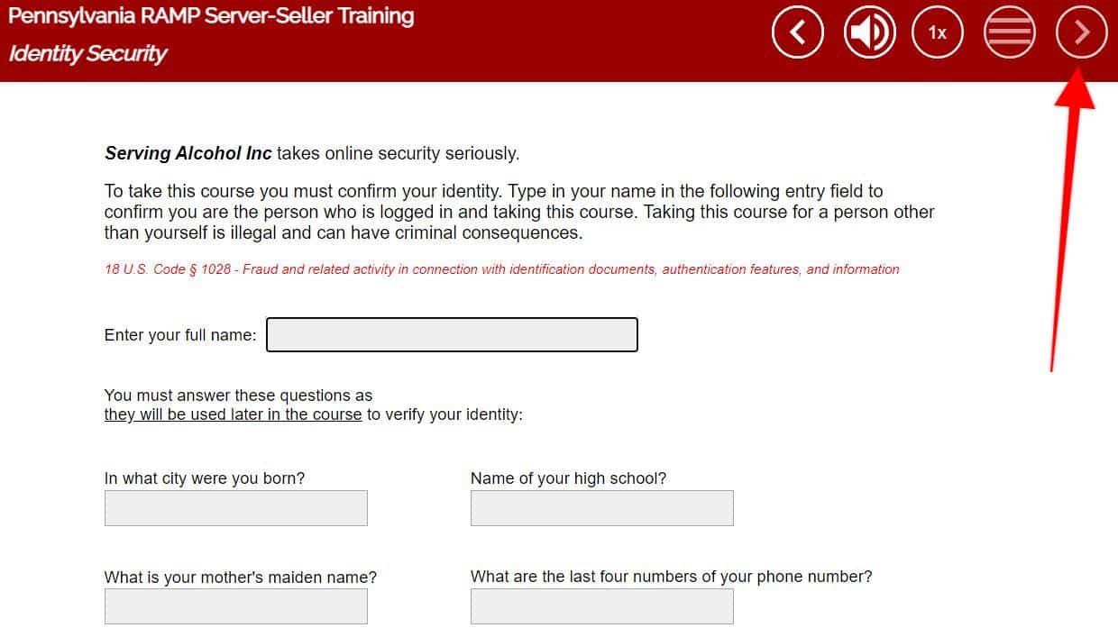 RAMP certification identity security questions and answers