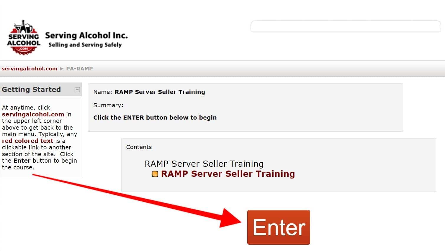 Serving Alcohol RAMP Certification course