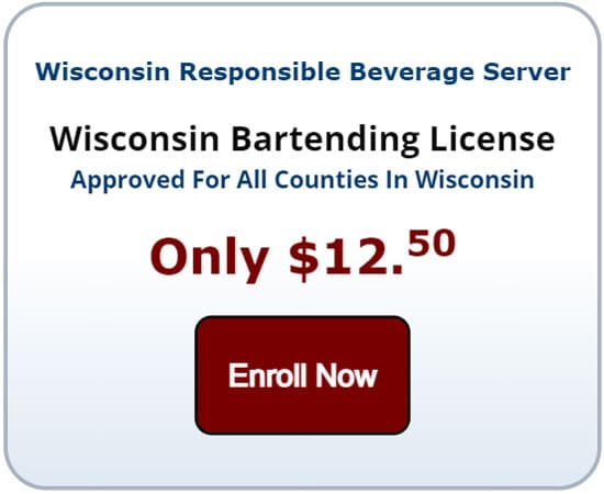 Wisconsin responsible beverage server certification for your WI bartending license